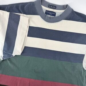 Vintage Abercrombie & Fitch The Big Shirt Striped Heavy Cotton Tee XL 90s